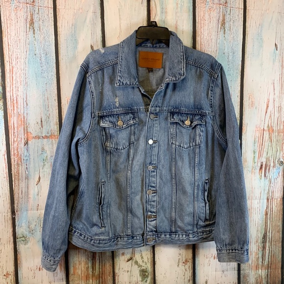 Lucky Brand The Trucker Distressed Med-Wash Button Up Jean Jacket Size 2X - Picture 2 of 9